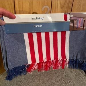 True Living Red and Blue Table Runner